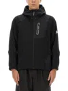 And Wander Technical Hooded Jacket In Black Water-repellent Nylon In Black