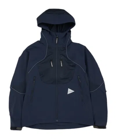 And Wander Hooded Jacket In Blue