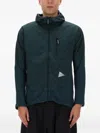 And Wander Green Alpha Direct Polyester Hooded Jacket In Green