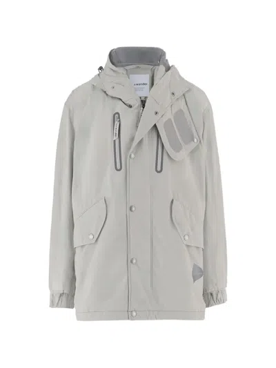 And Wander Hooded Zip-up Jacket In Gray