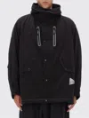 And Wander Loose Fishtail Octa Polyester-blend Hooded Jacket In Black