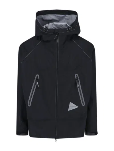 And Wander Logo Zip Jacket In Black