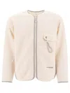 And Wander Textured Fleece Jacket With Full Zip In White