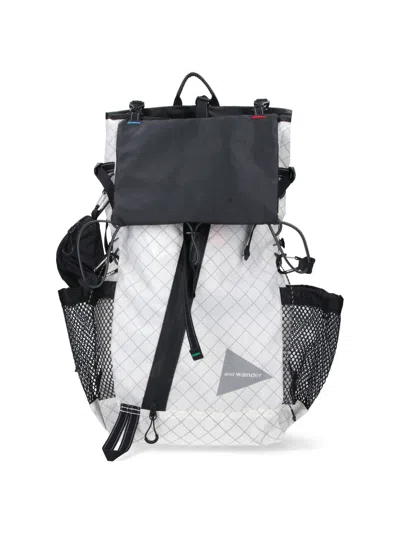 And Wander Lightweight Mini Bag In Nylon-polyester Blend In White