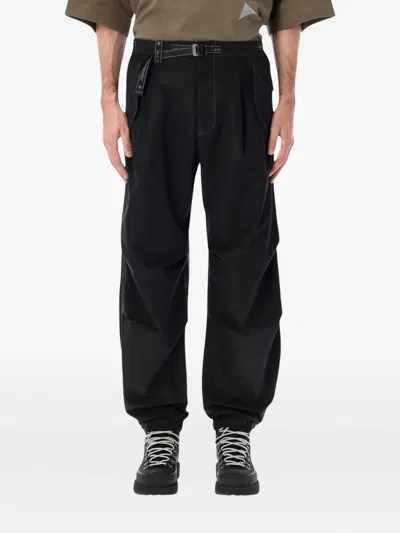 And Wander Black Gramicci Edition Military Wide Cargo Pants