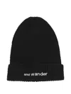 And Wander Logo-embroidered Beanie In Black