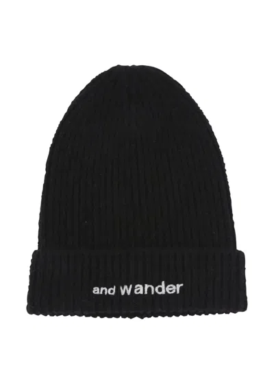 AND WANDER LOGO-EMBROIDERED BEANIE