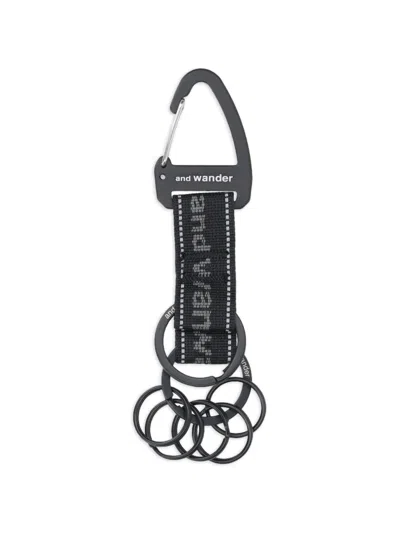 And Wander Logo Keyring In Black