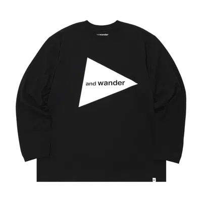 Pre-owned And Wander Logo Long-sleeve Tee 'black' | Men's Size L
