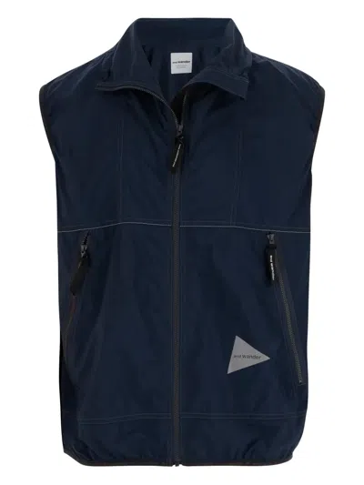 And Wander Winter Vest With Logo In Black
