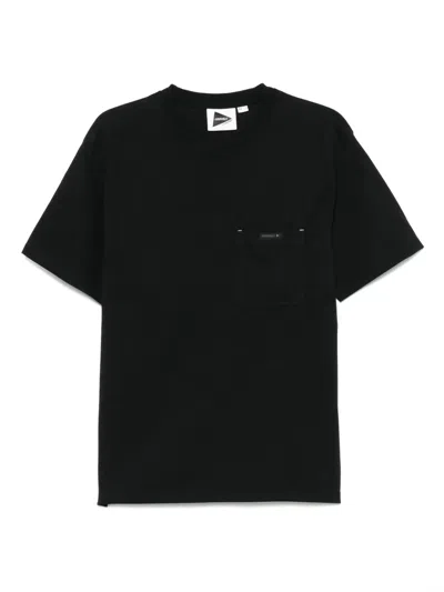 And Wander Logo-print Hoodie In Black