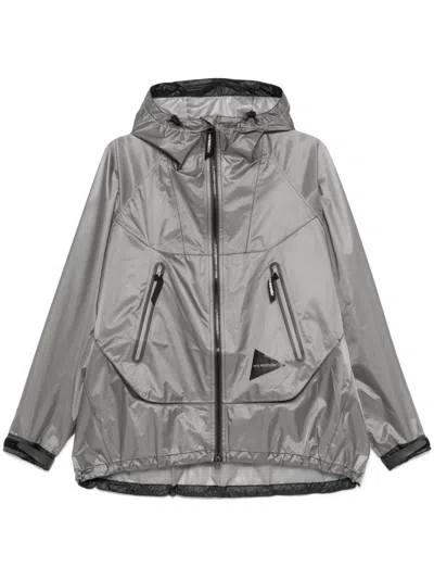 And Wander Logo-print Jacket In Grey