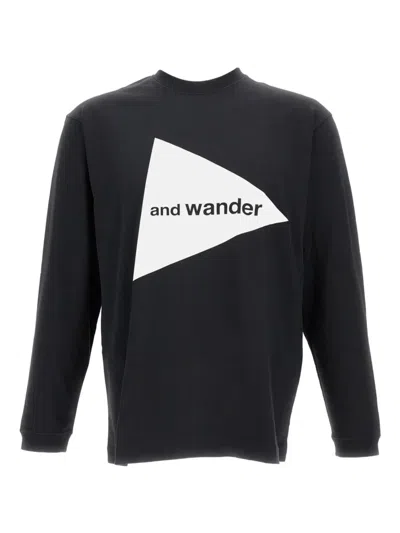 AND WANDER LOGO-PRINT LONG-SLEEVE T-SHIRT
