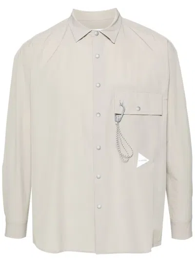 And Wander Logo-print Shirt In L.gray021