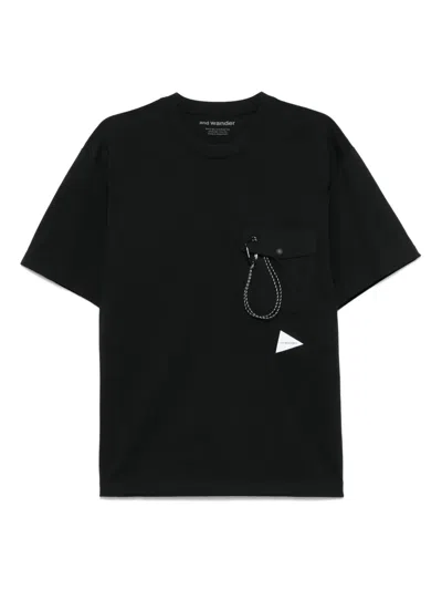 And Wander Pocket T Jersey T-shirt In Black