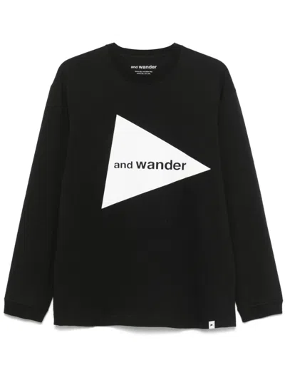 AND WANDER LOGO-PRINT T-SHIRT