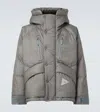 And Wander Logo Puffer Jacket In Grey