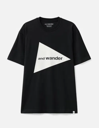 And Wander Logo Short Sleeve T-shirt In Black