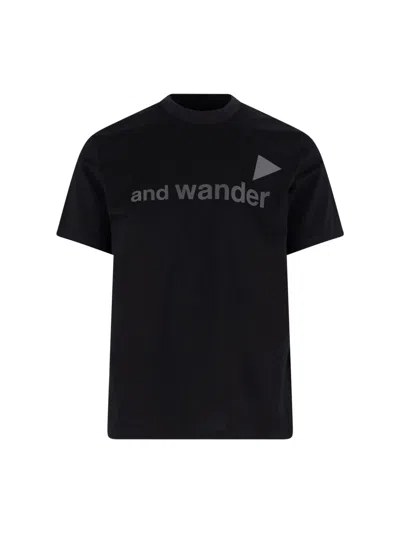 And Wander Logo T-shirt In Black