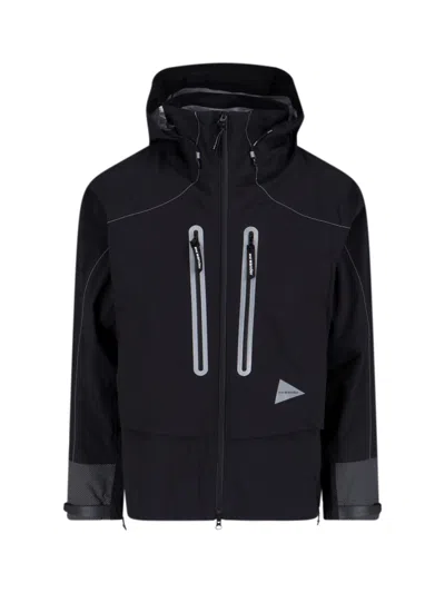 And Wander Logo Zip Jacket In Black