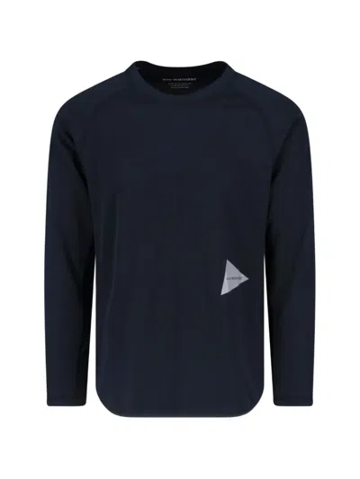 And Wander Logo-print Raglan-sleeve T-shirt In Black