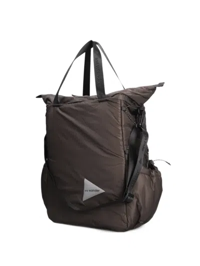 And Wander Logo-print Tote Bag In Brown