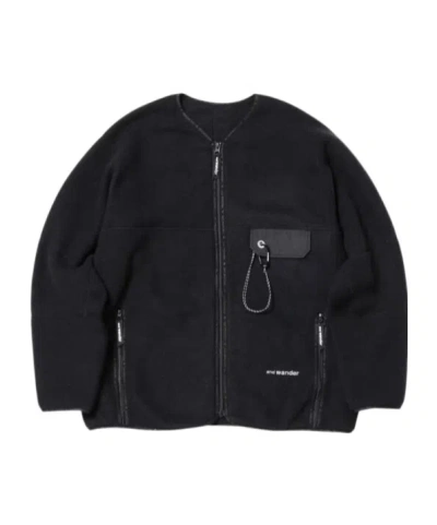 And Wander Long-sleeved Cardigan In Black
