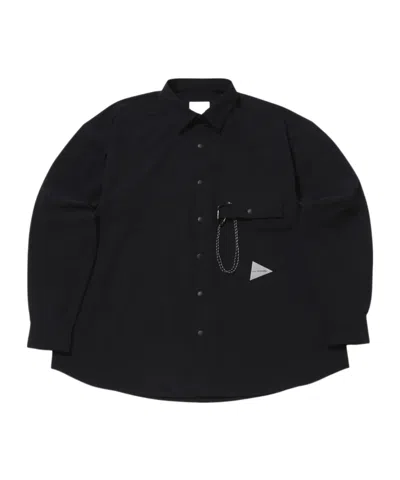 And Wander Long-sleeved Overshirt In Black