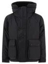 And Wander Padded Black Down Jacket In Black
