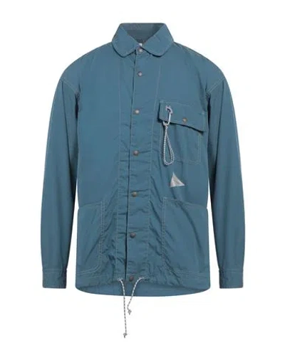 And Wander Man Shirt Slate Blue Size 3 Cotton, Polyester