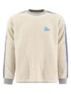 And Wander Textured Fleece Sweater With Contrasting Accents In White