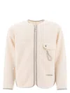 And Wander Textured Fleece Jacket With Full Zip In White