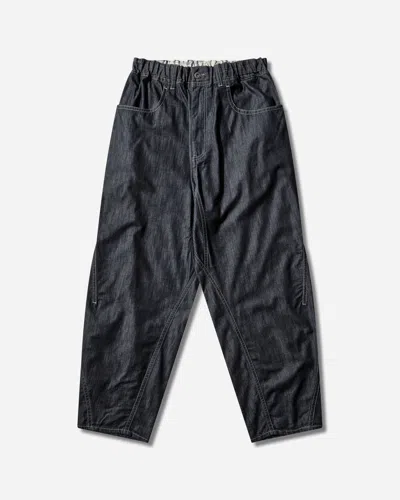 And Wander Men S Dry Easy Denim Wide Pants Navy In Blue