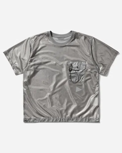 And Wander Men S Silver Mesh T-shirt Silver In Grey