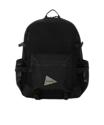 And Wander Mesh Patchwork Backpack In Black