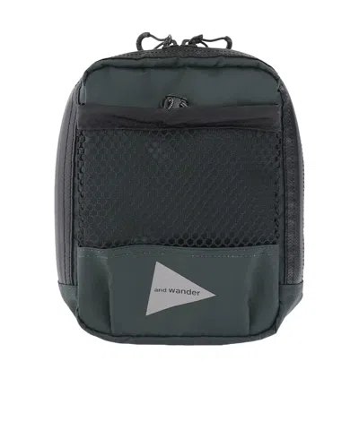 And Wander Mesh Pocket Shoulder Bag In Black