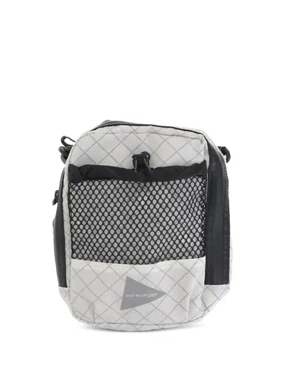 And Wander Mesh-pocket Shoulder Bag In White