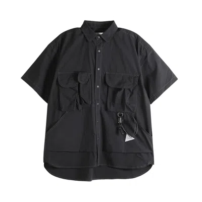 Pre-owned And Wander Multi Pocket Short-sleeve Shirt 'black' | Men's Size M