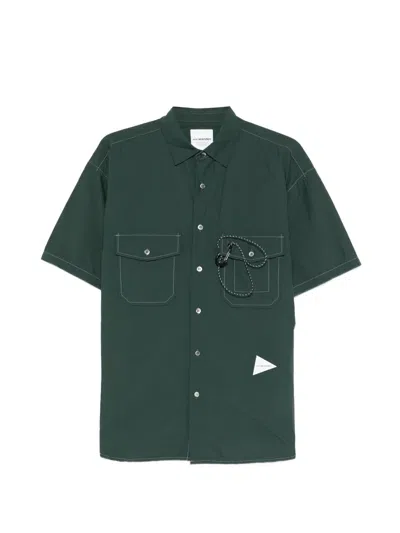 And Wander Multiple-pockets Shirt In Green