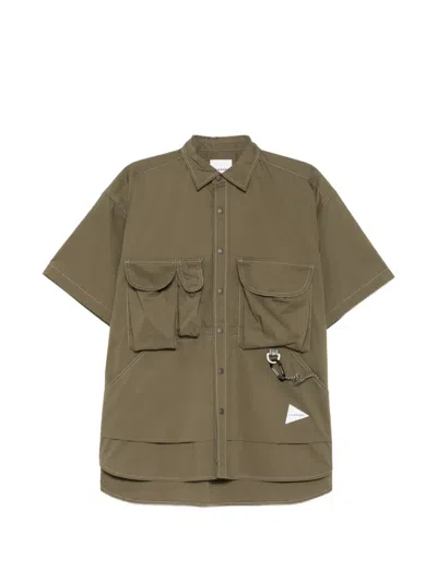 And Wander Multi-pocket Short-sleeve Shirt In Green