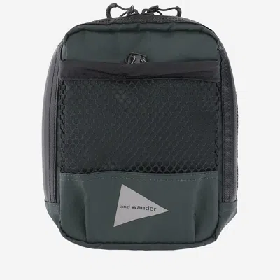 And Wander Nylon Checkered Crossbody Bag In Green
