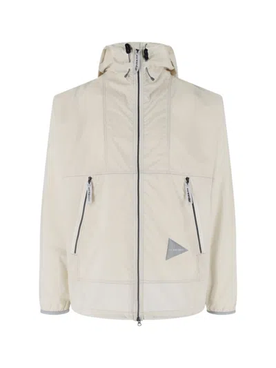 And Wander Pertex Hooded Zip-up Jacket In Gray