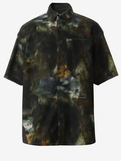 And Wander Nylon Shirt With Abstract Print In Multi