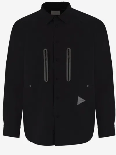 And Wander Nylon Shirt With Back Panel In Black