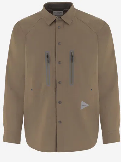 And Wander Nylon Shirt With Contrast Back Panel In Green