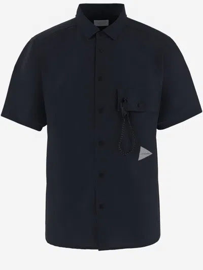 And Wander Nylon Shirt With Patch Pocket In Blue