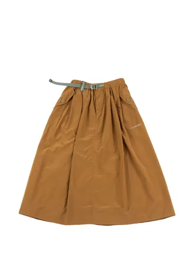 And Wander Oversized Cargo Midi Skirt In Animal Print