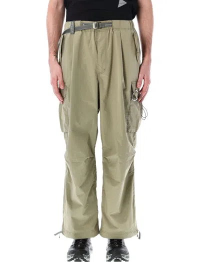 And Wander Oversized Cargo Pants In Brown