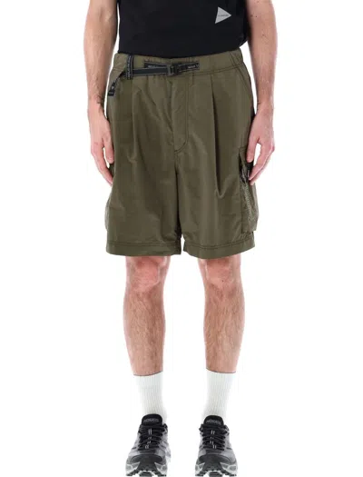 And Wander Oversized Cargo Shorts In Brown