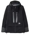 And Wander Black Pertex Shield Waterproof Technical Jacket In Black